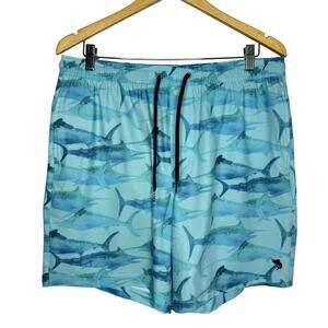 Salt Life Live Salty SLX-QD Volley Shorts Aqua Shark Men's Boardshort  Large